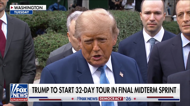 President Trump kicks off 32-day campaign blitz for midterms