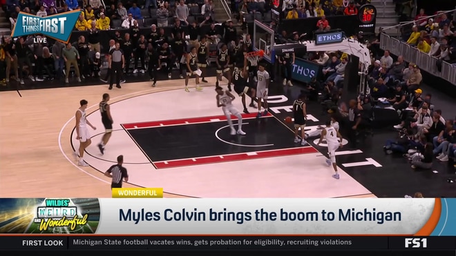Myles Colvin delivers a spectacular dunk for Michigan