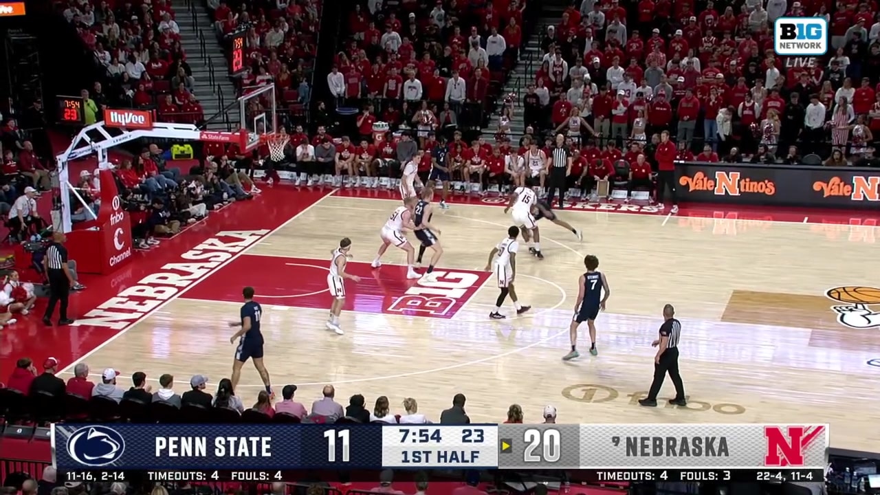 Cale Jacobsen converts a fast break layup and draws the foul