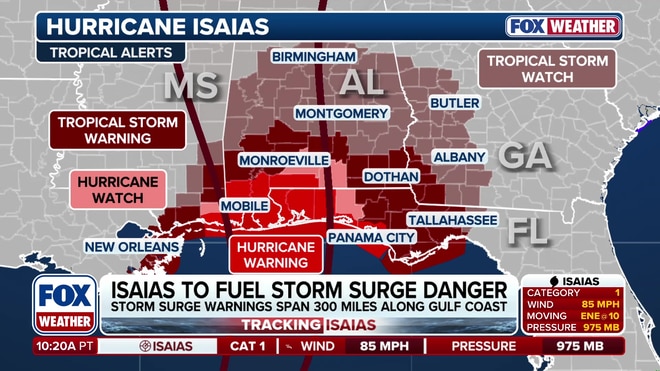 Bob Van Dillen tracks Hurricane Isaias landfall and storm surge threat