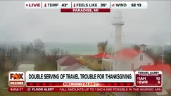 Jackknifed trucks and blinding snow create hazardous travel