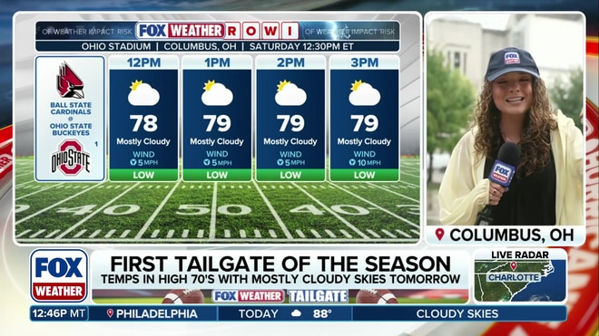 Bayne Froney and mascot Sunny gear up for first tailgate of the season
