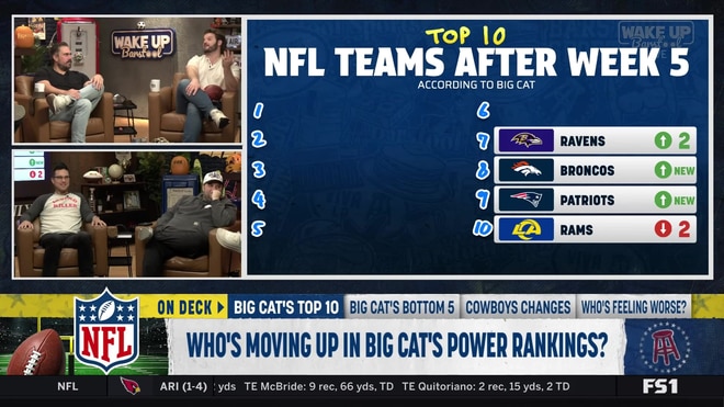 Big Cat reveals his top ten NFL teams after Week 5