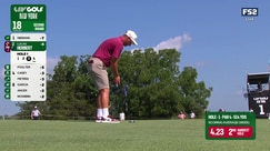 Lucas Herbert rolls in an incredible long putt from off the green