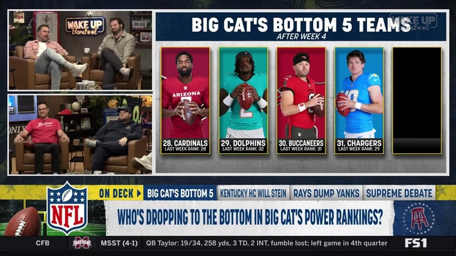 Big Cat reveals his bottom five NFL teams after Week 4