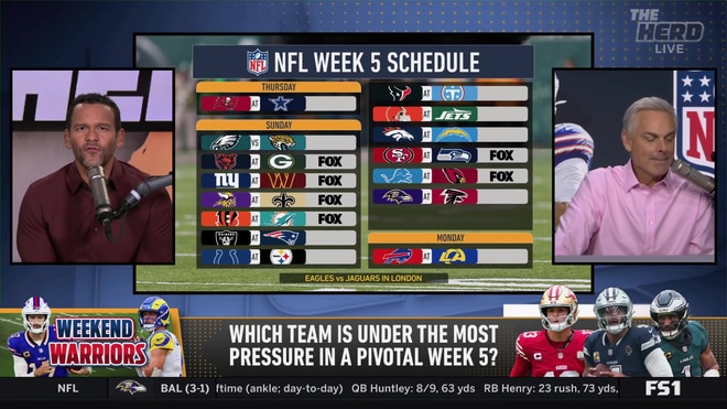 Colin Cowherd and Jason McIntyre break down NFL Week 5 matchups and upsets