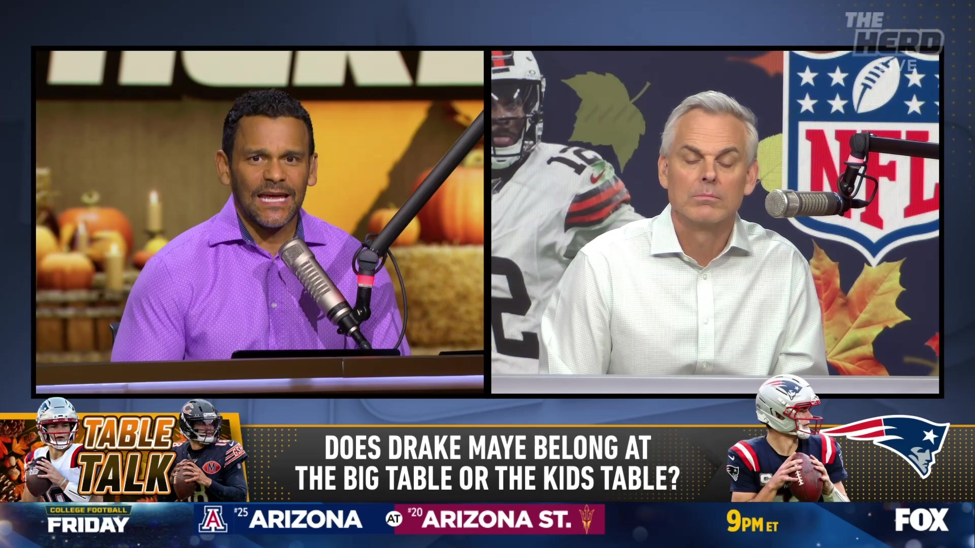 Colin Cowherd crowns Drake Maye a "big table" quarterback