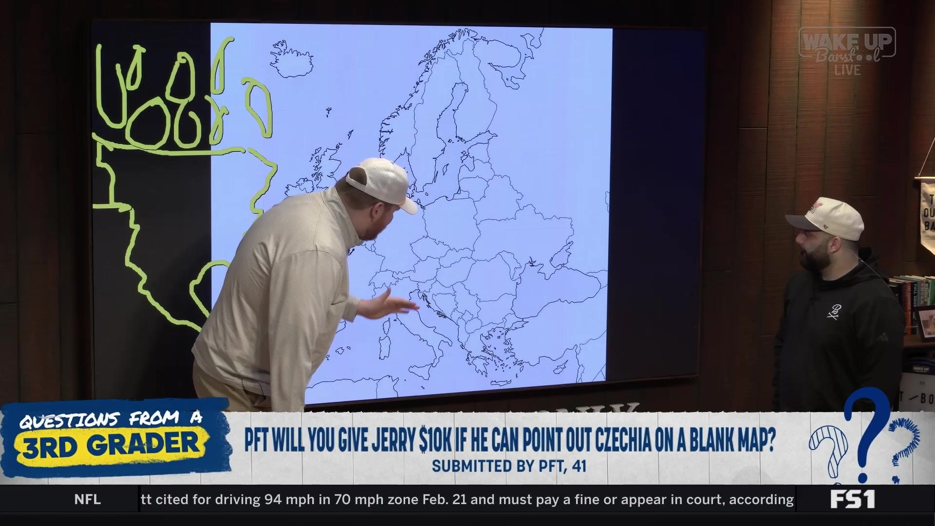 PFT challenged to locate Czechia on a blank map for $10,000