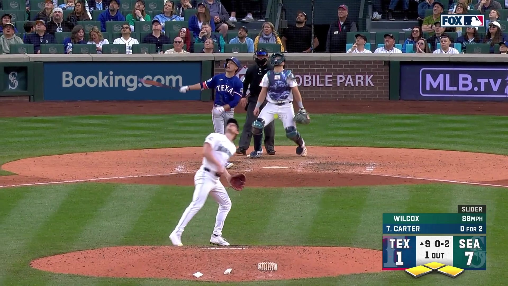 Evan Carter Hits a Sacrifice Fly to Score a Run