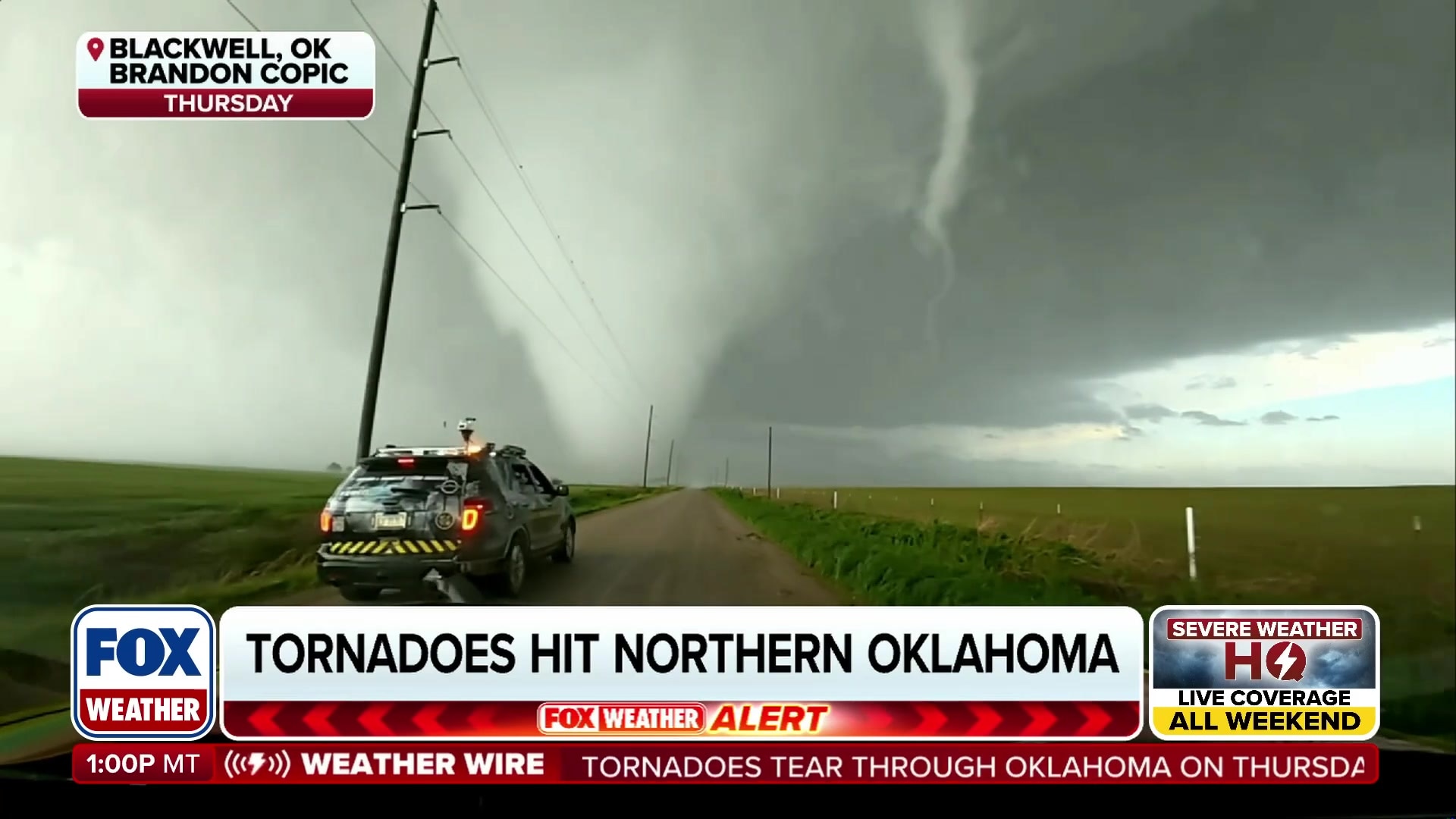 Storm Tracker Captures Multiple Tornadoes in Oklahoma