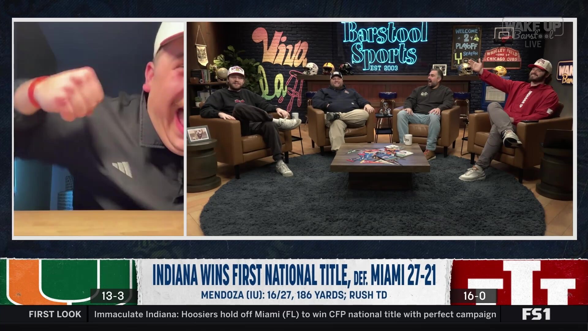 Michael Katic reacts to Indiana's National Championship win live from Miami