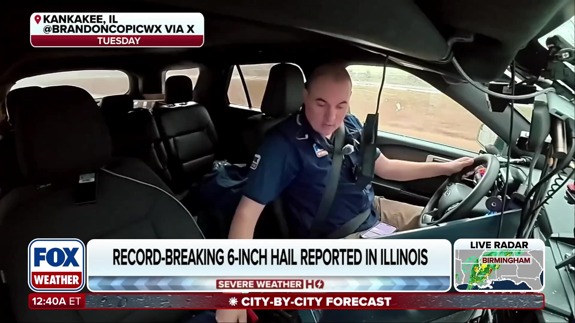 Watch Storm Chaser's Windshield Smashed by Massive Hail in Kankakee, IL ...