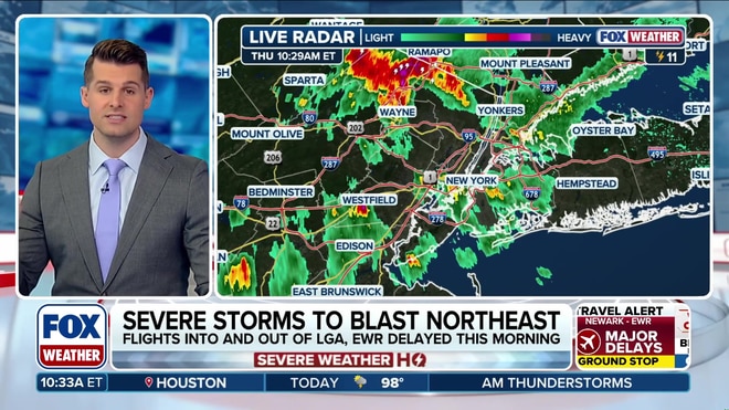 Severe storms threaten Northeast with flash flooding and damaging winds
