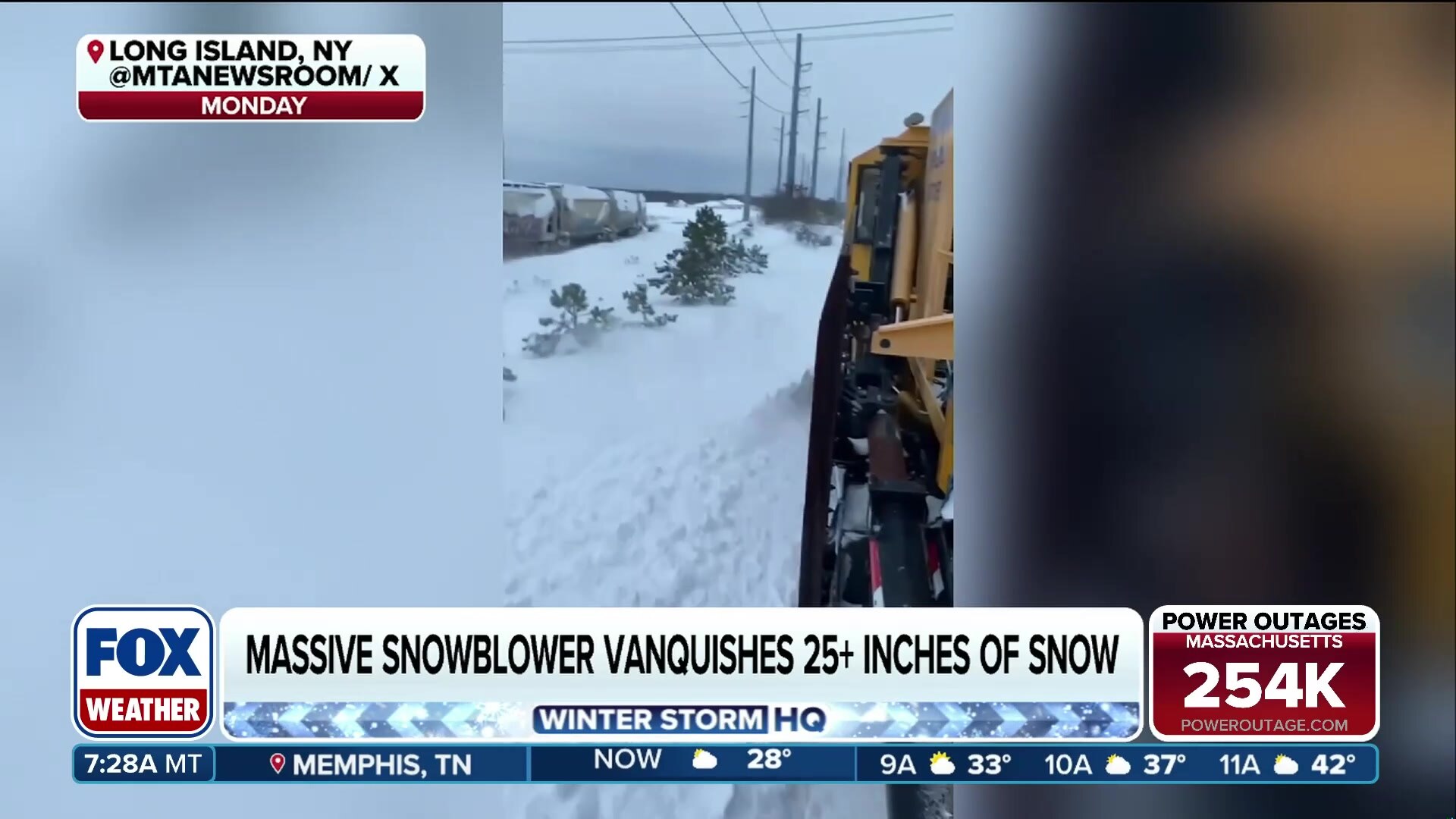 “Darth Vader” snowblower clears 25+ inches of snow from Long Island train tracks