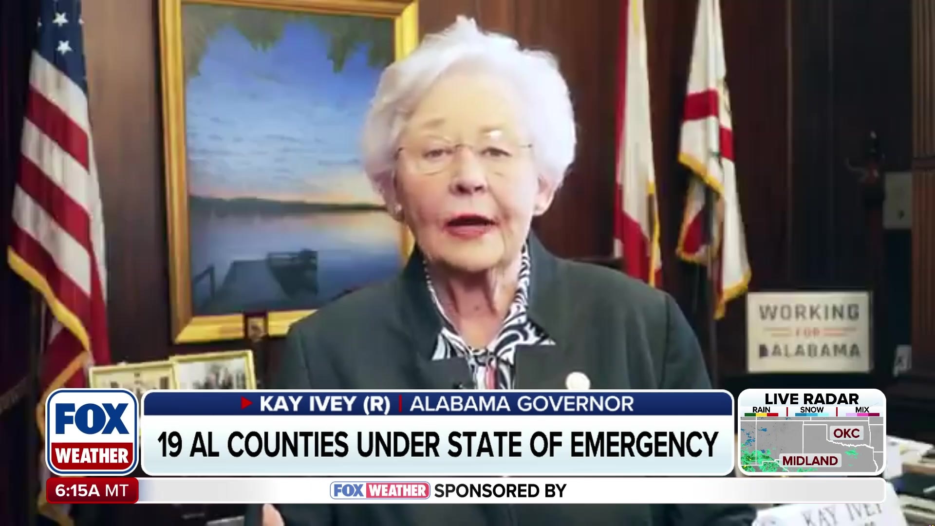 Alabama Governor Kay Ivey declares state of emergency due to winter weather