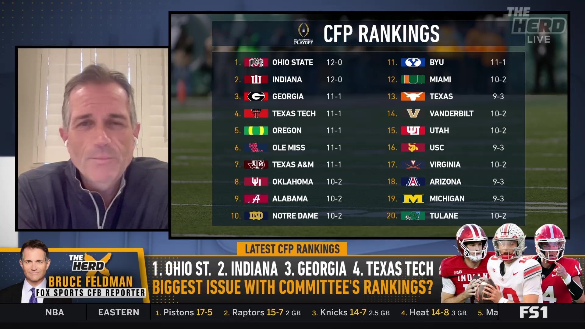 Bruce Feldman criticizes CFP committee's confusing rankings and dismissal of head-to-head results