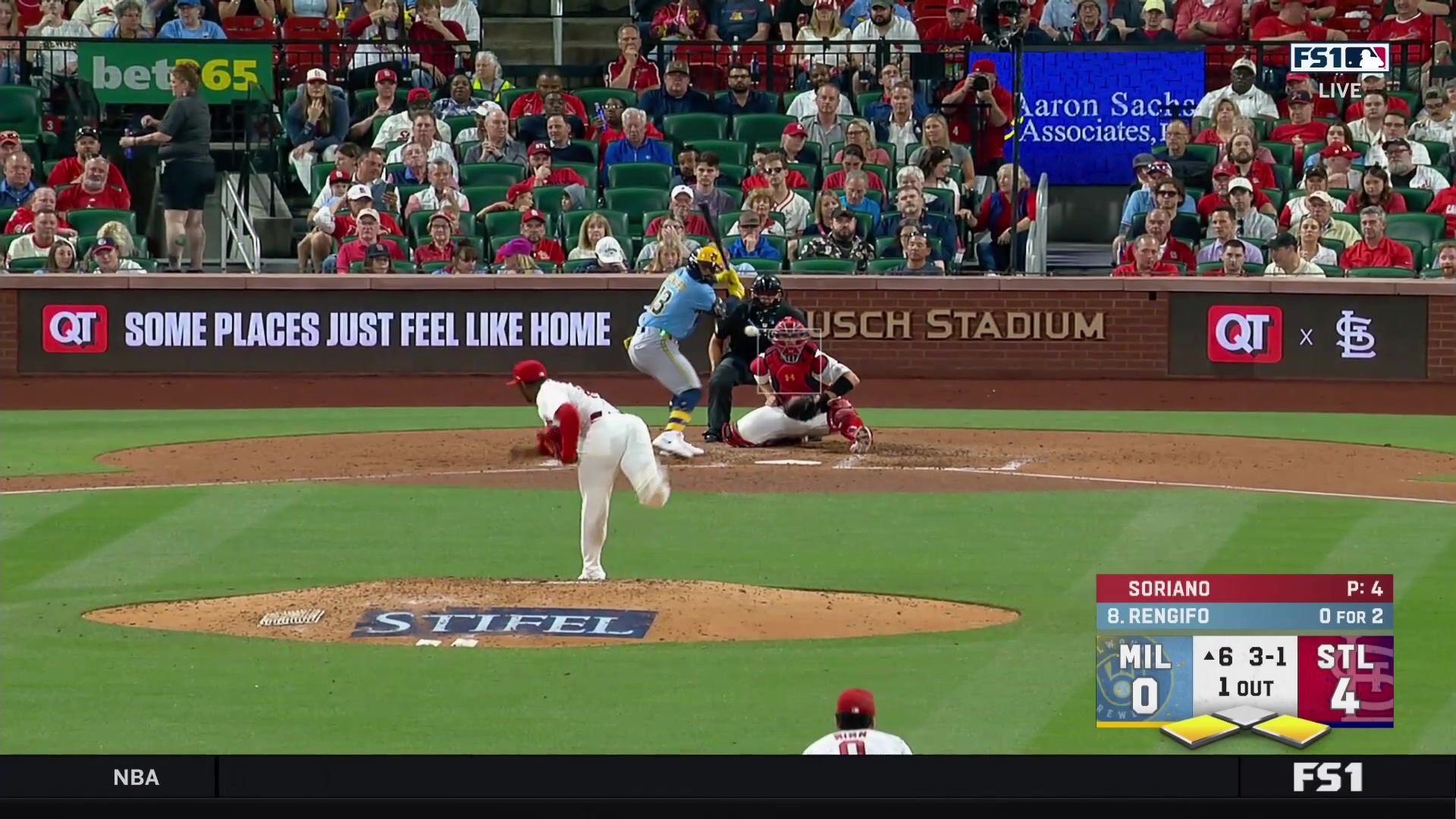 Luis Rengifo singles and drives in a run