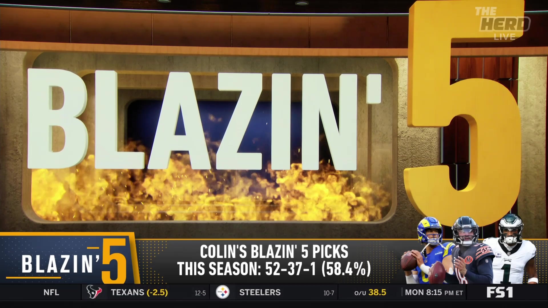 Colin Cowherd's NFL Wild Card Weekend Blazin' 5 Picks
