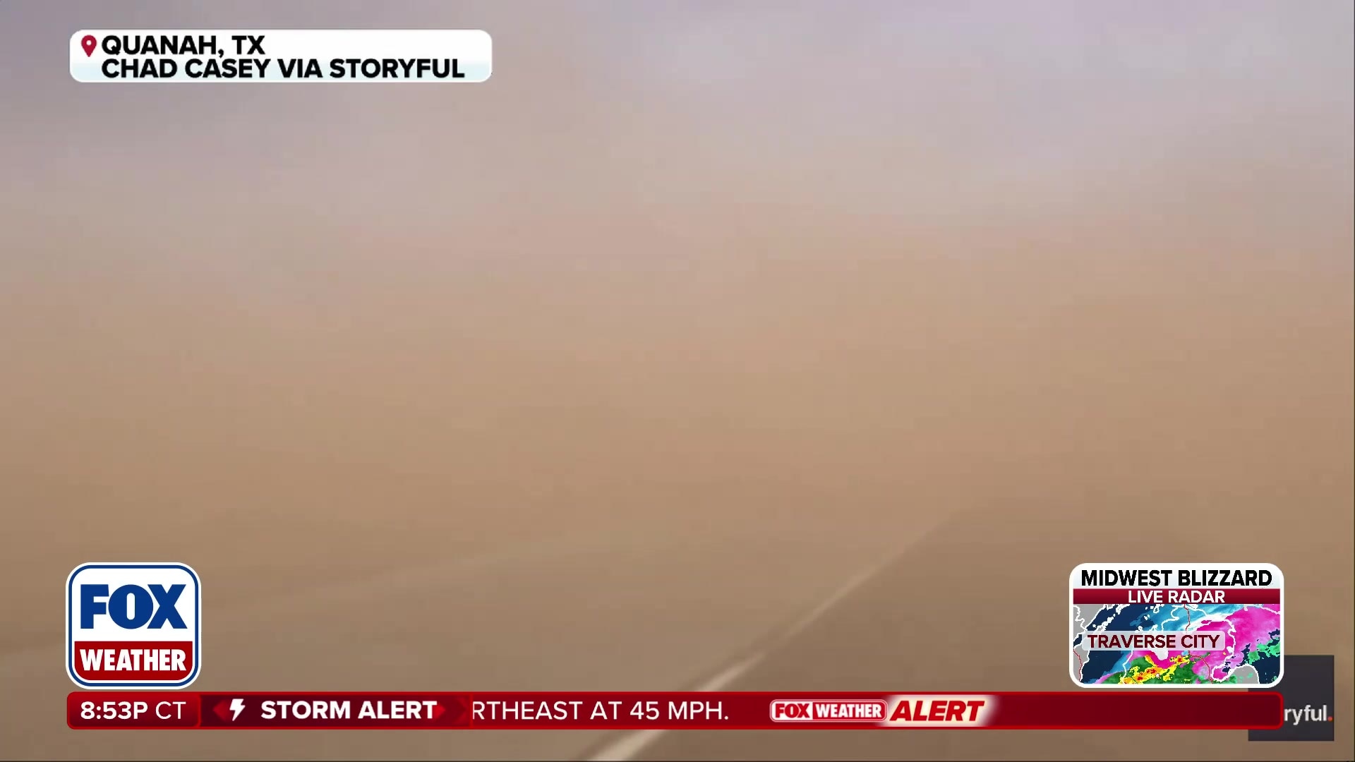 Terrifying dust storm causes chaos and reduces visibility in Quanah, Texas