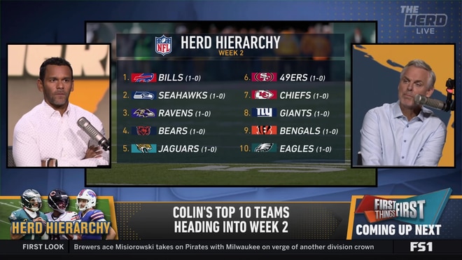 Colin Cowherd reveals his Week 2 NFL Herd Hierarchy