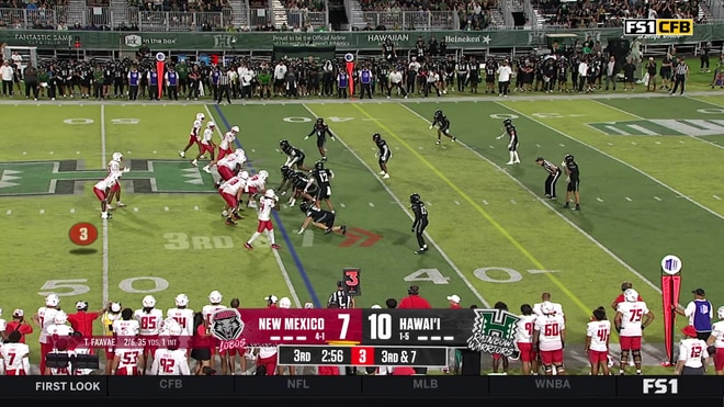 Jeremiah Hughes intercepts Toa Fa'avae's pass to halt the drive