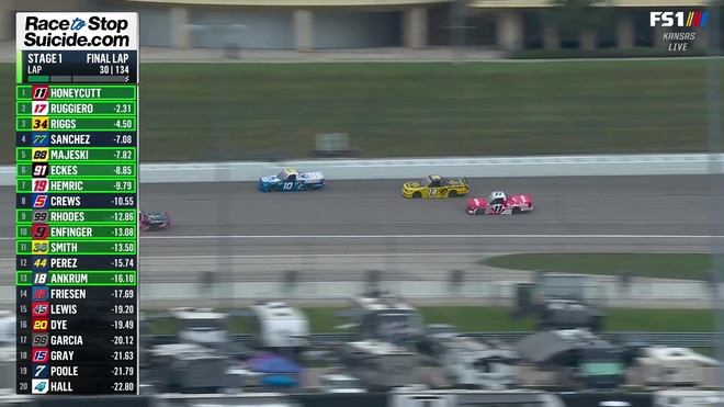 Kaden Honeycutt wins Stage 1 at Kansas Speedway