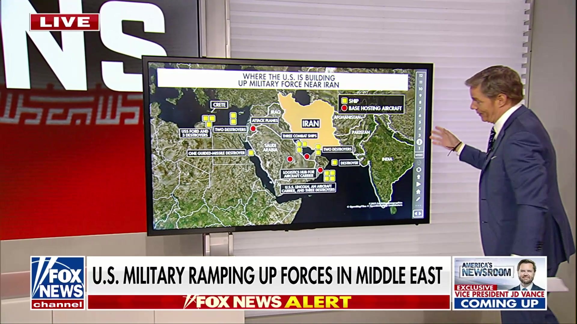 Bill Hemmer illustrates massive US military buildup near Iran