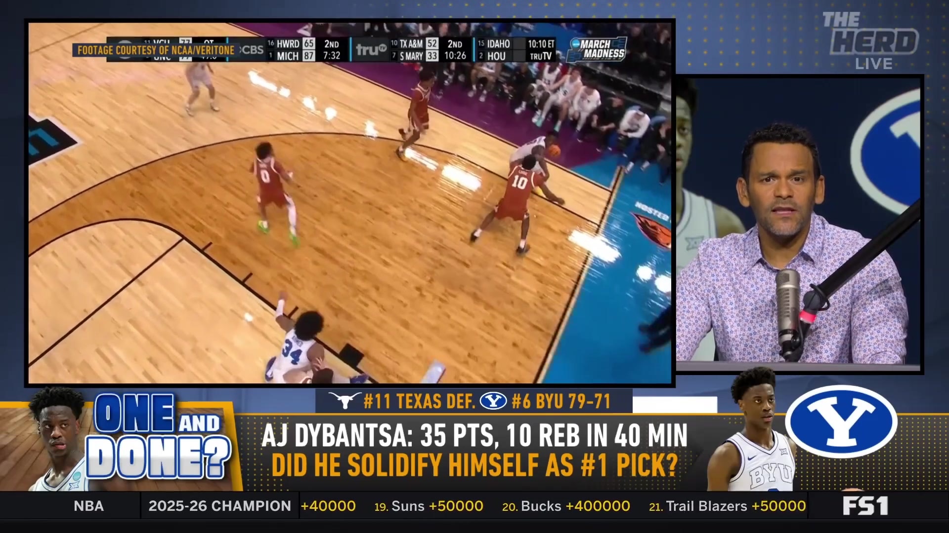 AJ Dybantsa's BYU performance and NIL value after NCAA Tournament loss