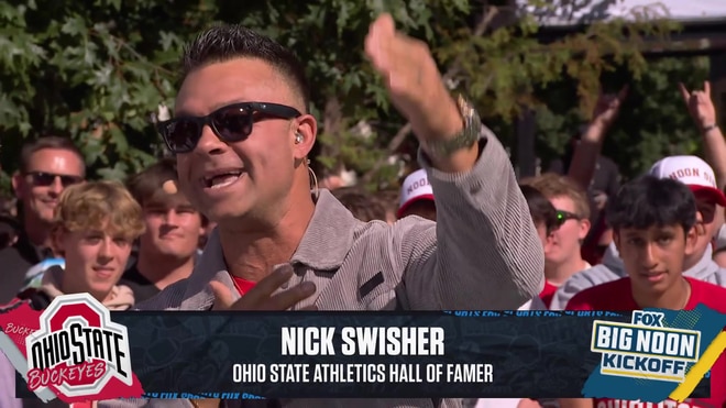 Nick Swisher reacts to Ohio State Hall of Fame induction