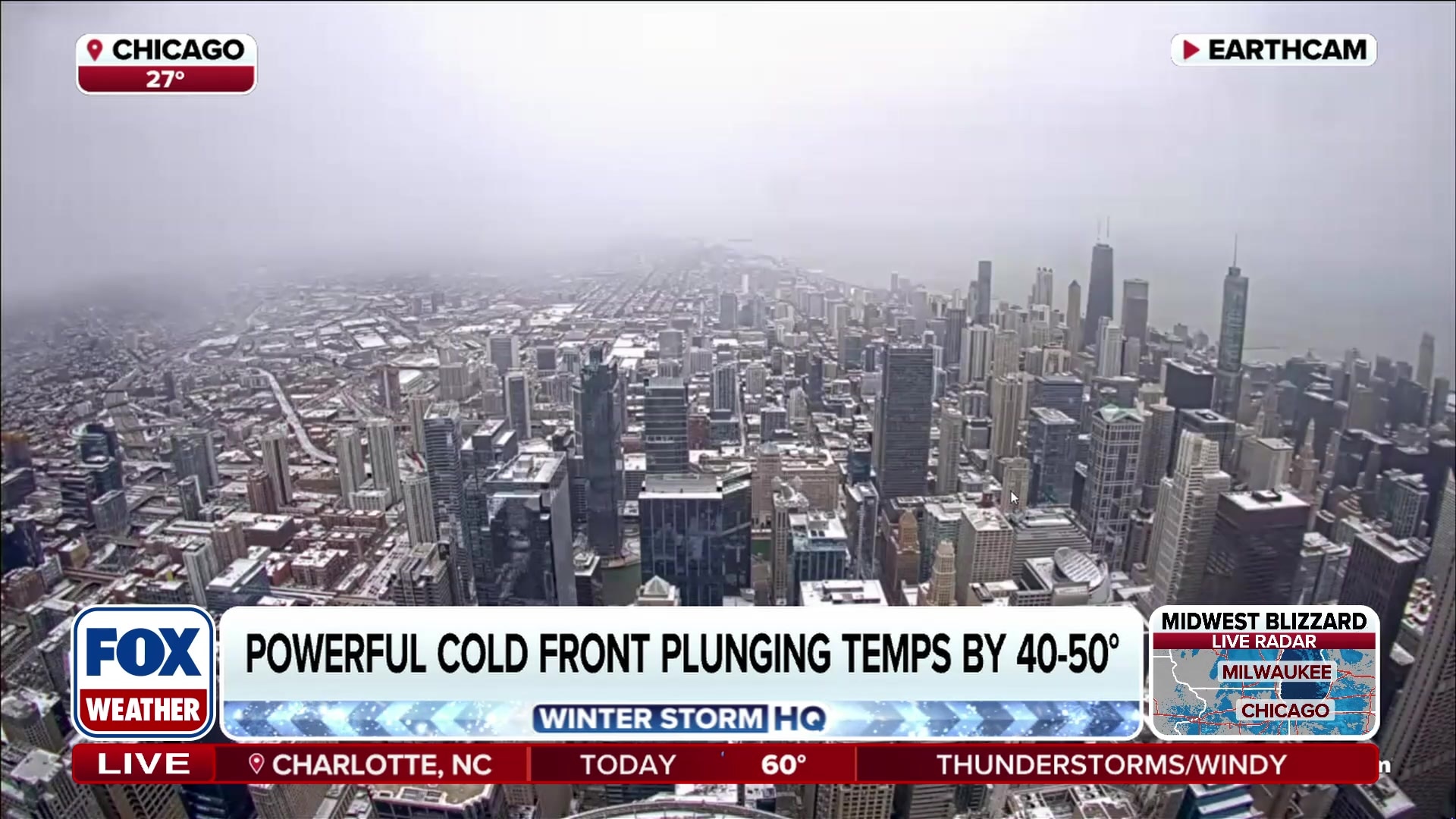 Chicago experiences powerful cold front with temperatures plunging to 12 degrees Fahrenheit wind chill