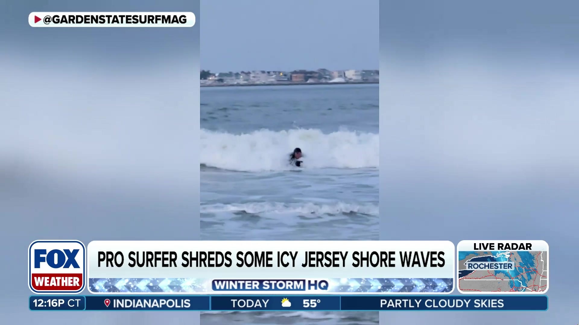 Pro surfer shreds icy Jersey Shore waves