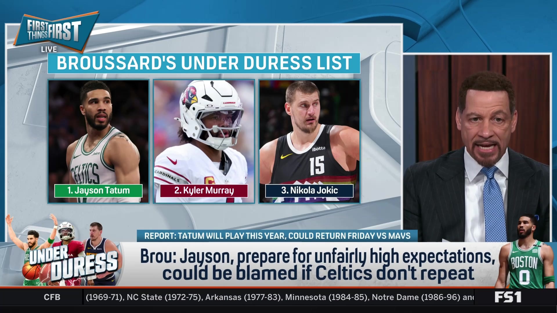 Broussard puts Jayson Tatum 'Under Duress' due to high expectations