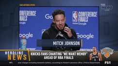 Mitch Johnson Reacts to Knicks "We Want Wemby" Chants