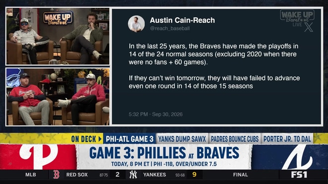 Wake Up Barstool reacts to Phillies' dominant win over Braves in Game 3
