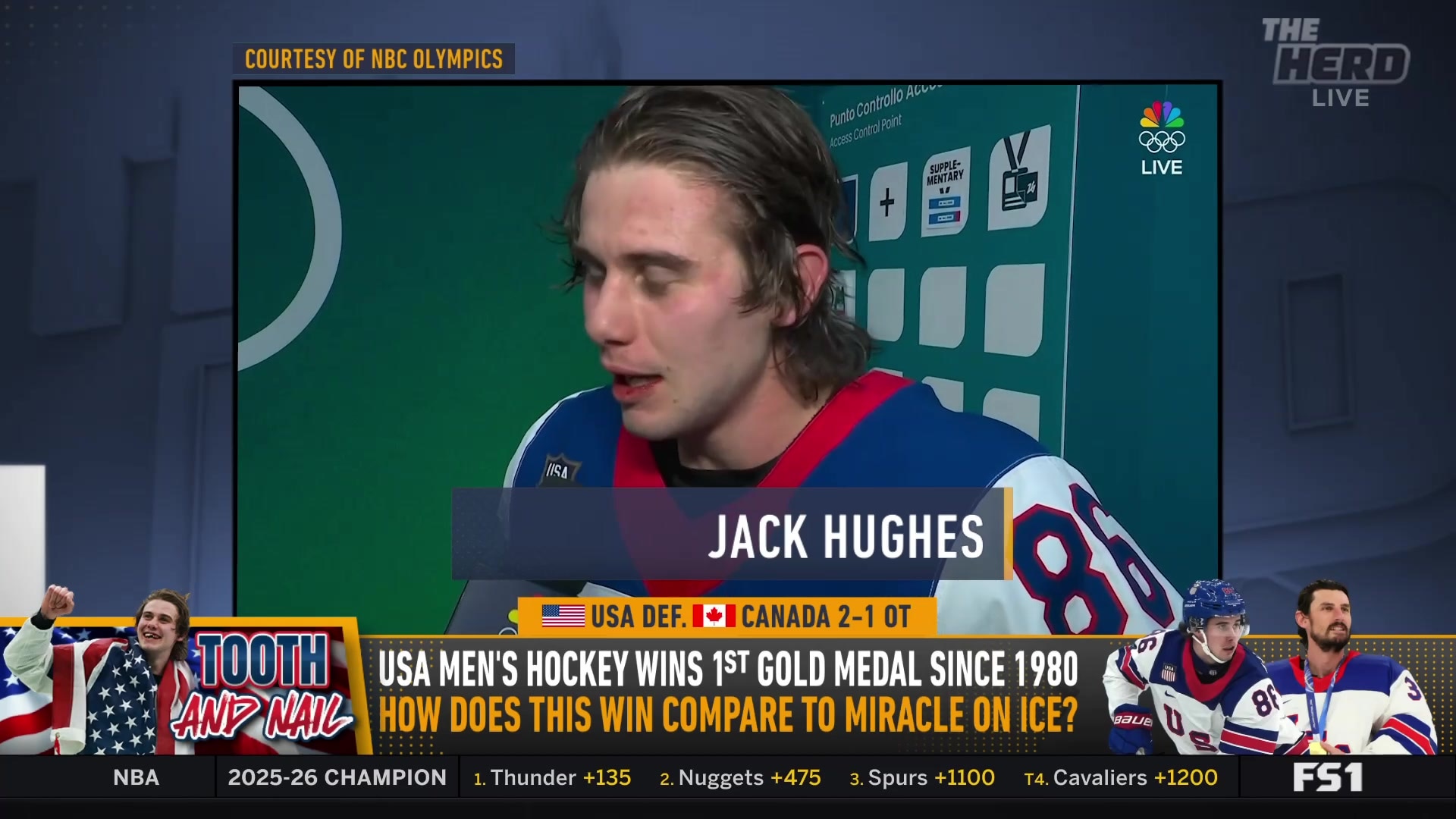 Jack Hughes' emotional post-game interview after USA Hockey's gold medal win