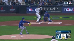 Brice Turang hits an RBI double down the line