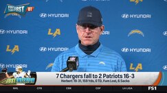 Chargers coach Jim Harbaugh has no answers for team's abysmal playoff loss