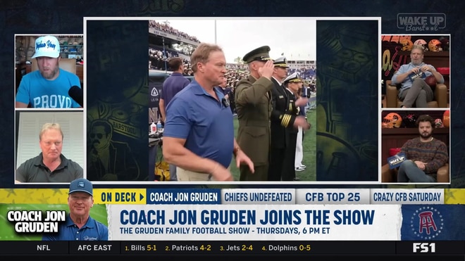 Jon Gruden addresses his awkward national anthem salute