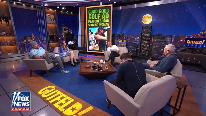 Greg Gutfeld slams controversial Callaway Golf ad showing man shoving woman