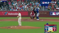 Nico Hoerner singles to right field and drives in a run