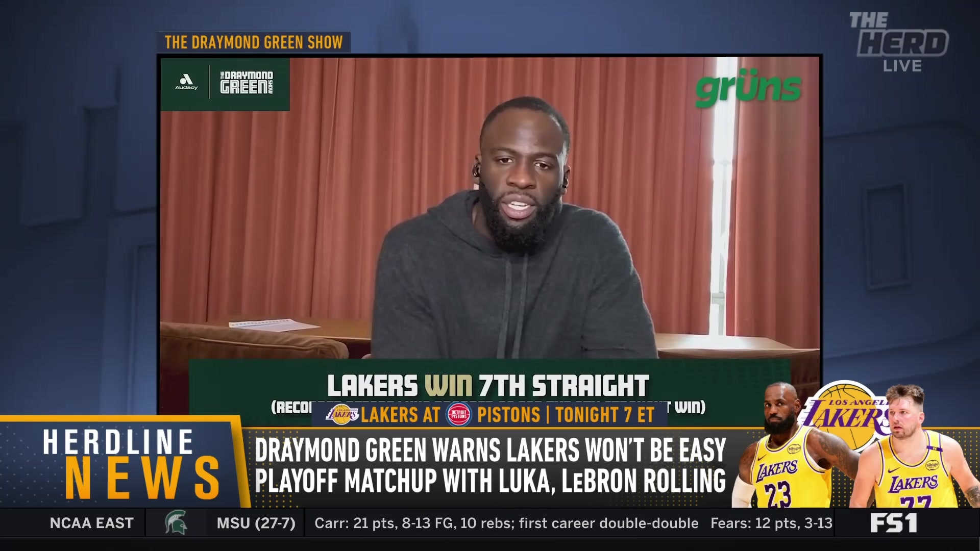 Draymond Green warns Lakers won't be an easy playoff matchup with Luka