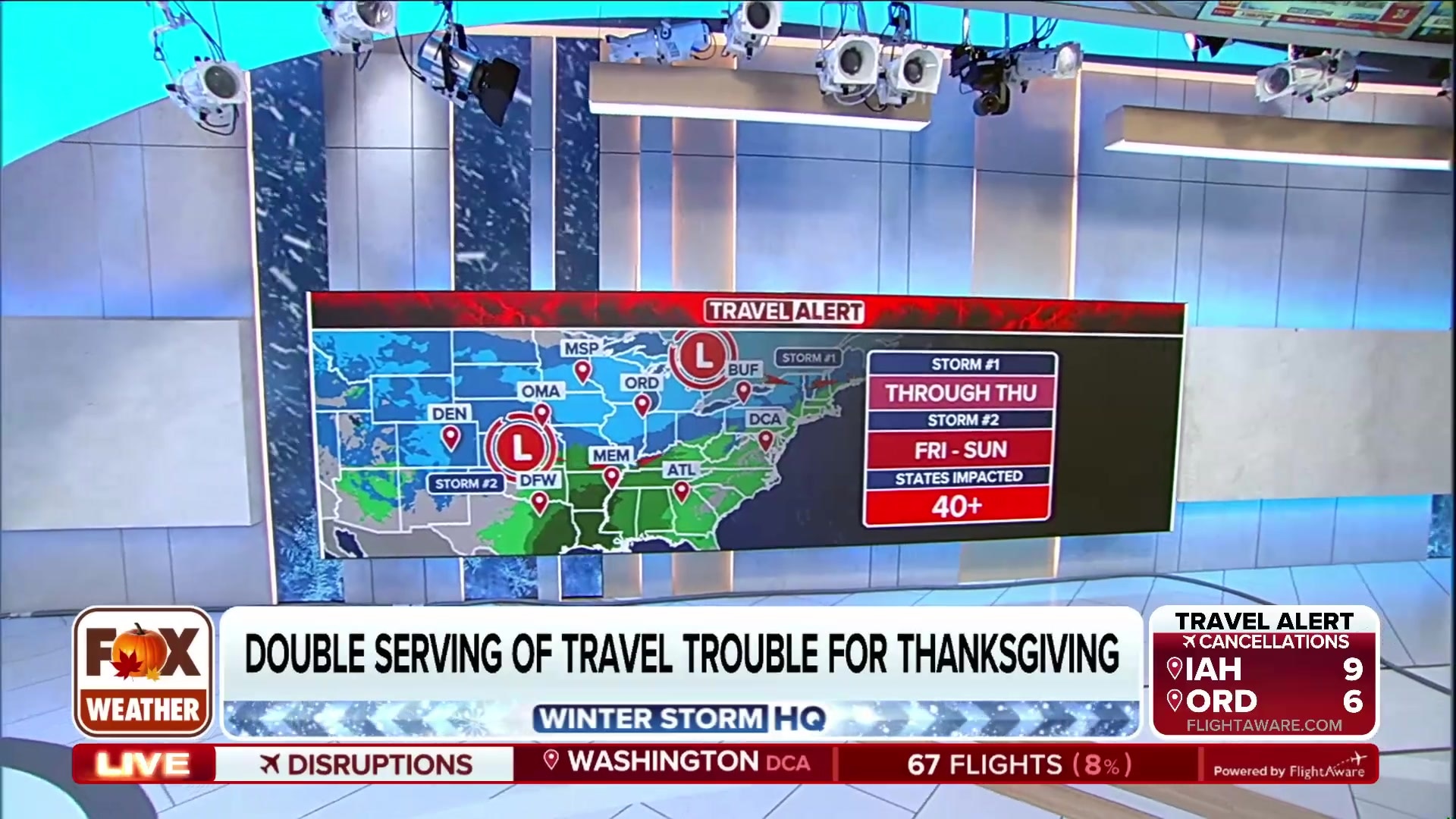 Double serving of travel trouble for Thanksgiving across 40+ states