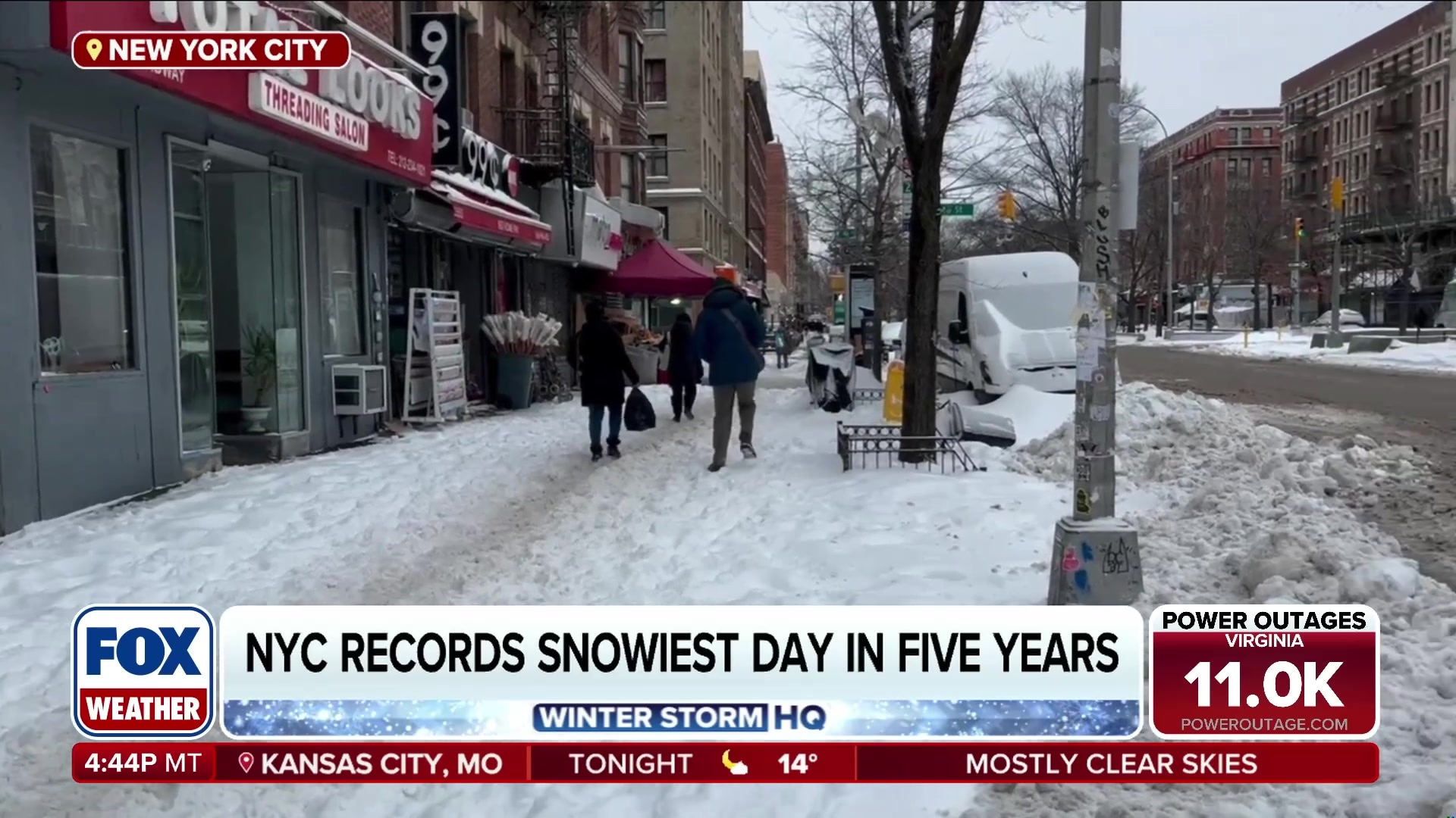 NYC records snowiest day in five years
