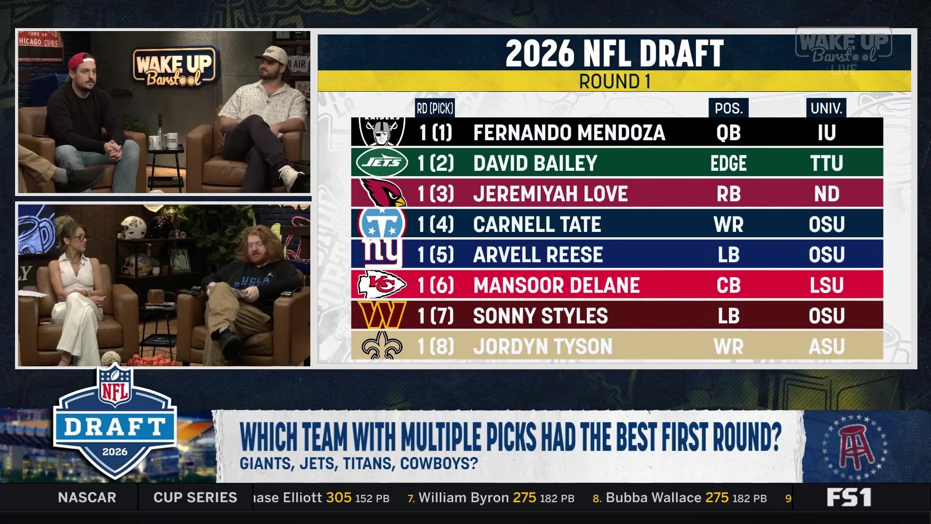 Which NFL team had the best first round with multiple picks?