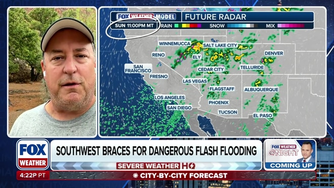 Remnants of Rachel bring flood threat and stunning rainbow to Southwest