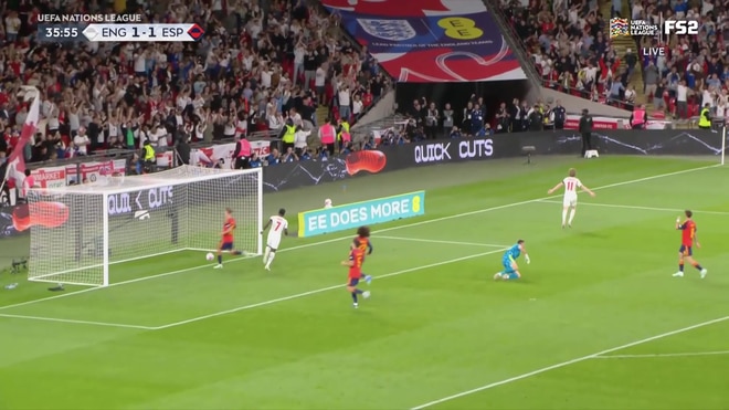 Anthony Gordon scores to draw England level with Spain