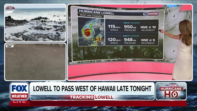 Hurricane Lowell threatens Hawaii with category three winds