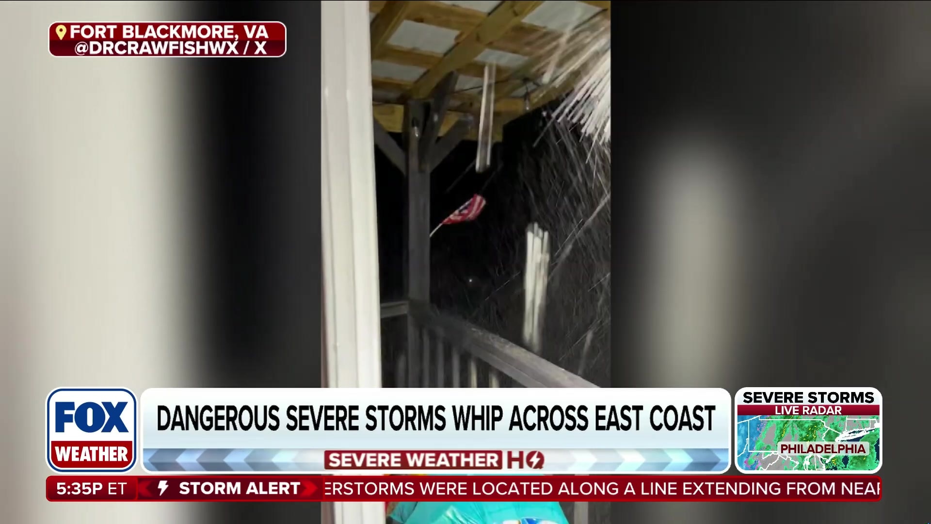 Dangerous severe winds and rain batter Fort Blackmore, Virginia