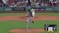 Eli White rips an RBI single to center
