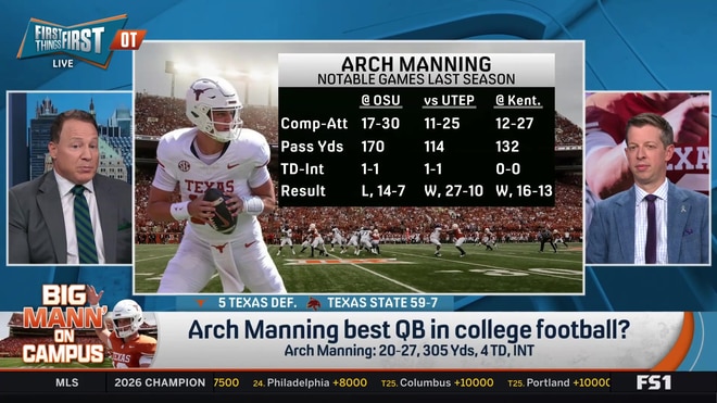 Does Arch Manning pass the eye test to be college football's best quarterback?